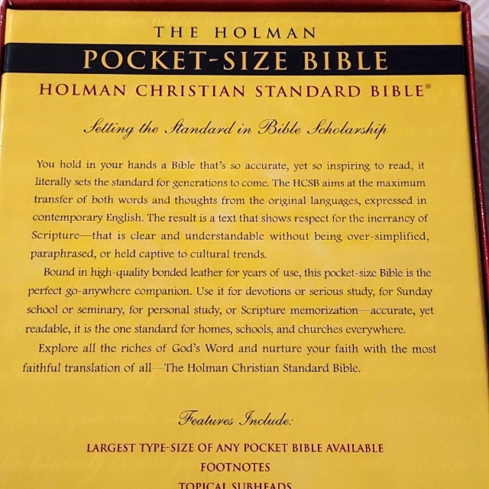 The Holman Pocket - Size Bible -BLK Bonded Leather - Picture 5 of 7